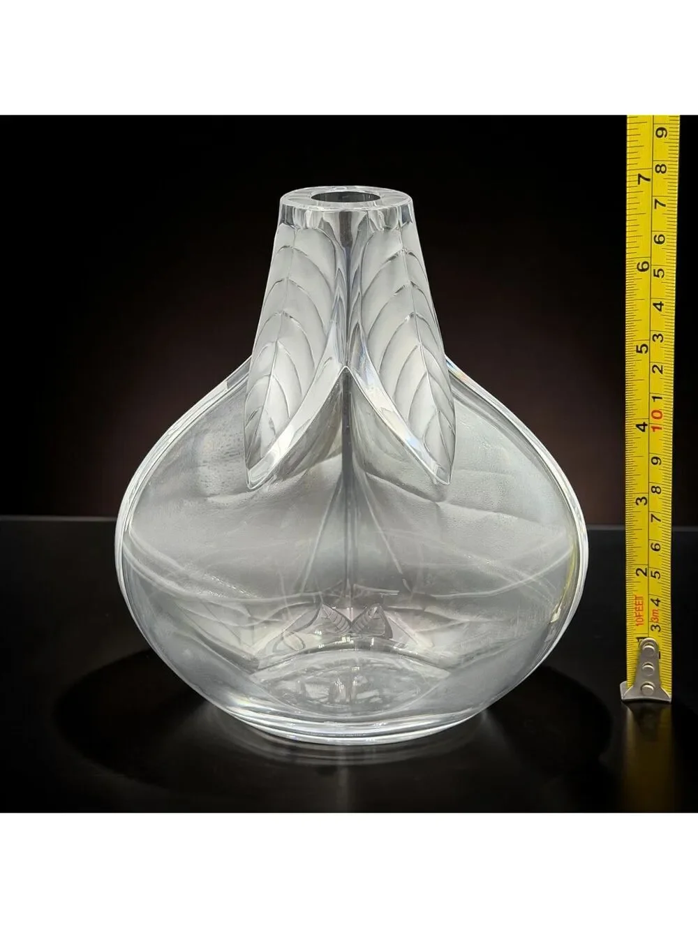 Vtg Lalique France Osumi Frosted Crystal Vase 